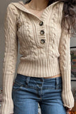 Button-Up Cable Knit Sweater