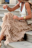 Layered Ruffle Maxi Skirt