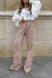 Wide-Leg Corduroy Casual Pants