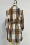 Belted Plaid Shirt Dress Coat