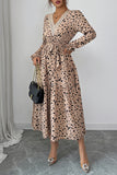 Polka Dot Midi Dress with Waist Tie