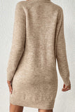 Button-Accent Sweater Dress