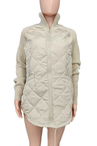 Quilted Textured Sleeve Coat