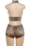 Halter-Neck Cutout Short Set