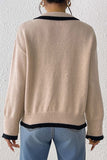 Contrast Trim V-Neck Sweater