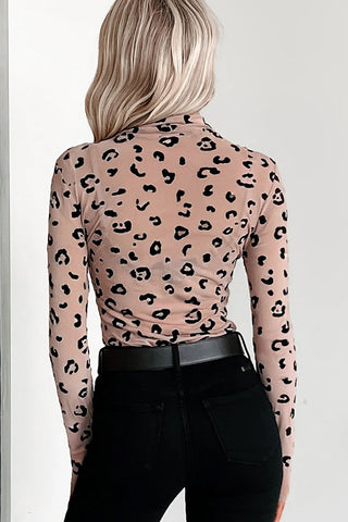 Chic Animal Print Bodysuit