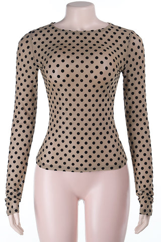 Polka Dot Long Sleeve Top