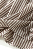 Drawstring Waist Striped Casual Skirt