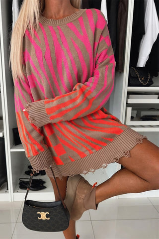 Vibrant Zebra Stripe Sweater