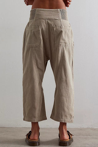 Relaxed-Fit Tie-Waist Denim Pants