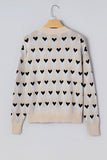 Geometric Heart Print Sweater