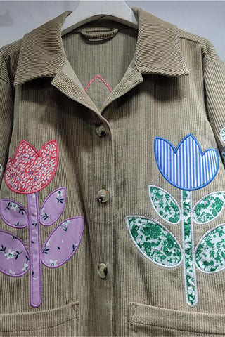 Floral Pattern Corduroy Jacket