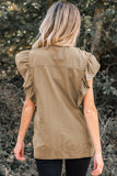 Ruffled Patchwork Jacket Vest