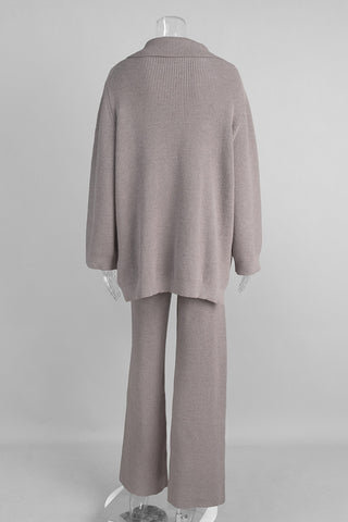 Zip-Up Relaxed Pants Set