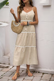 Tiered Button-Front Casual Dress