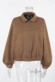 Zip-Front Casual Bomber Jacket
