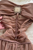 Strapless Butterfly Embellished Dress