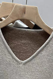 V-Neck Ribbed Top with Soft Lining
