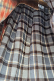 Button-Accent Plaid Mini Skirt