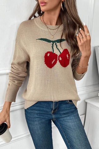 Playful Cherry Knit Sweater