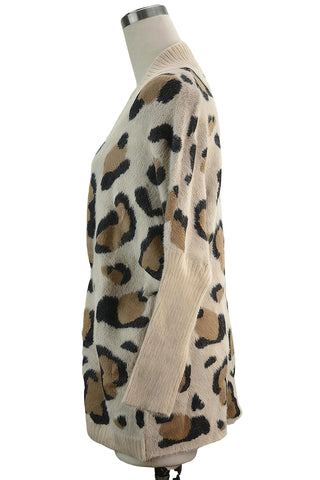 Open-Front Leopard Cardigan