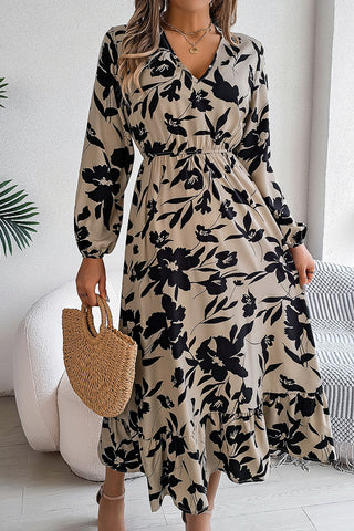 Floral Long-Sleeve Casual Dress
