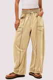 Relaxed Wide-Leg Drawstring Pants