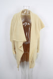 Draped Open-Front Long Cardigan