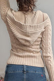 Button-Up Cable Knit Sweater