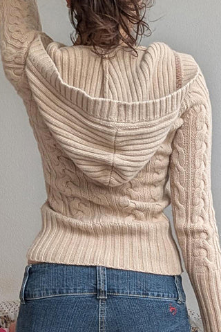 Button-Up Cable Knit Sweater