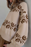 Floral Pattern Knit Sweater