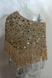 Sequin Fringe Mesh Top