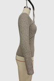 Stylish Ribbed Knot Detail Blouse