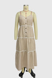 Tiered Button-Front Casual Dress