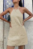 Halter Neck Mini Casual Dress