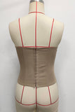 Strapless Lace-Up Corset Top
