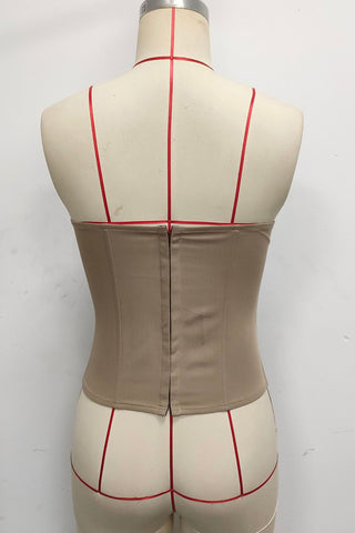 Strapless Lace-Up Corset Top