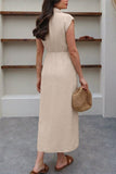 Sleeveless Button-Down Midi Dress