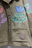 Floral Pattern Corduroy Jacket