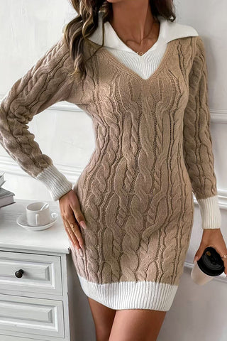 Cozy Cable Knit Casual Dress