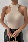 Sleek High-Neck Ribbed Tank Top