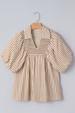 Striped Puff Sleeve Blouse
