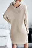 V-Neck Knit Casual Dress