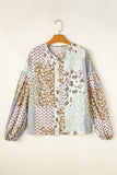 Floral Patchwork Blouse with Button Detail