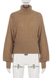 Turtleneck Knit Pattern Sweater
