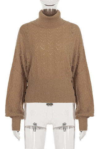 Turtleneck Knit Pattern Sweater