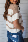 Stripe Dropped Sleeve Knit Top