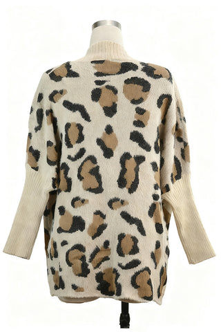 Open-Front Leopard Cardigan