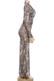 Ruched Snake Print Dress