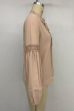 Elegant Pleated Blouse with Lace Detail